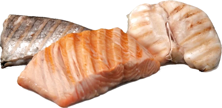 Lomo de salmón y pescado blanco a la plancha