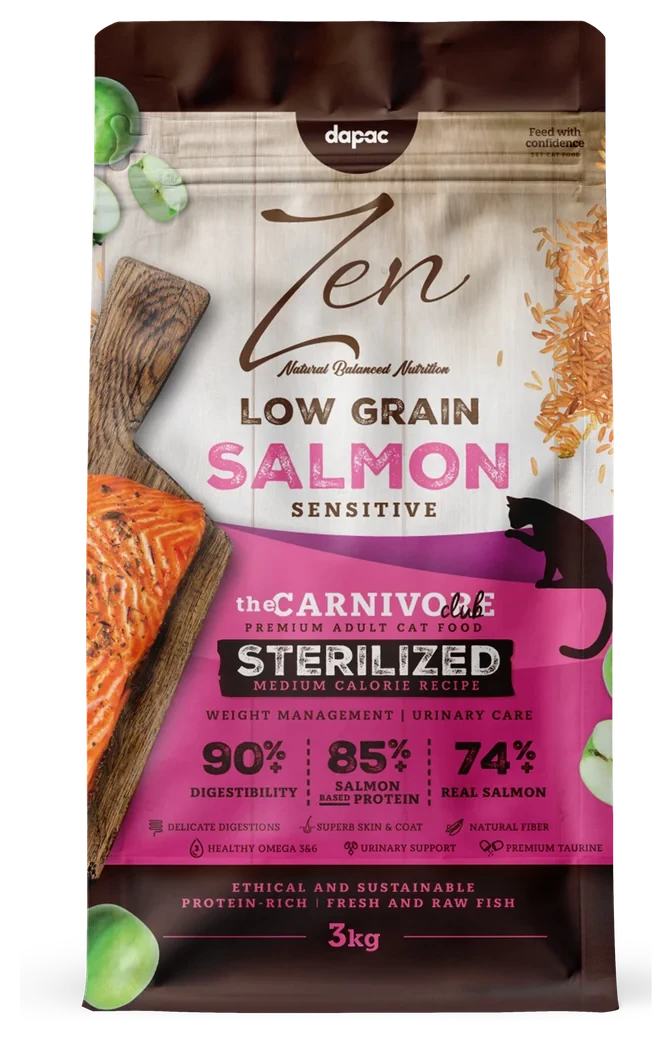 Saco de Zen Cat Low Grain Sensitive Salmon com salmão
