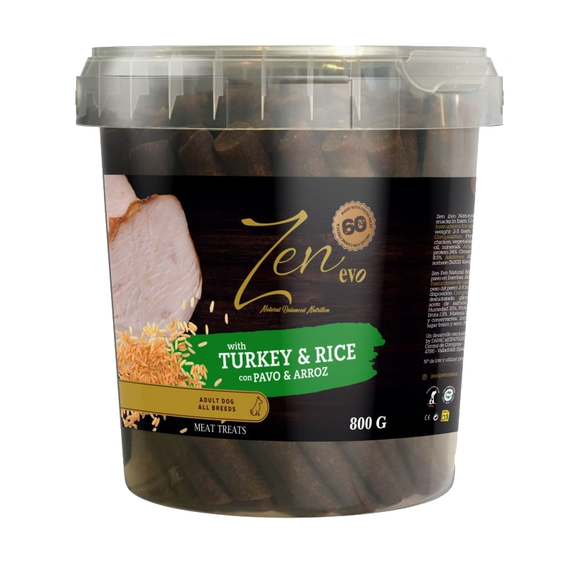 Balde de Zen Evo Barritas de peru e arroz 800 g