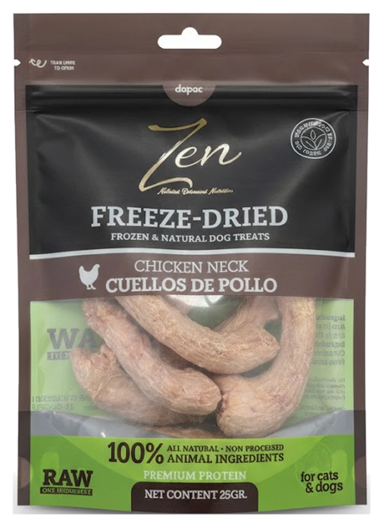 Bolsa de Zen Freeze-Dried Cuellos de pollo de 25 g