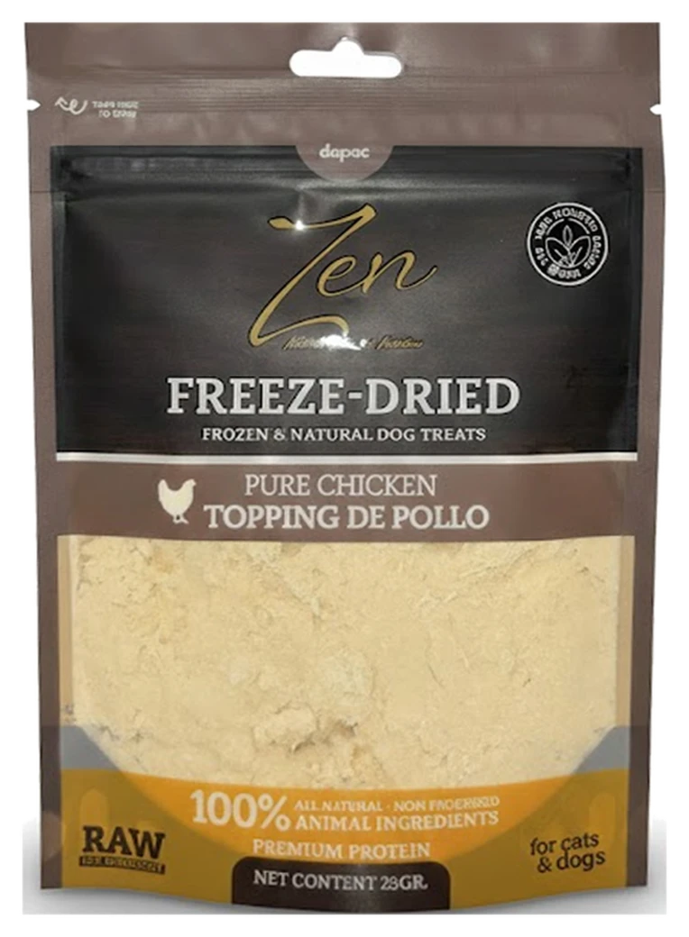 Sachet de Zen Freeze-Dried Garniture au poulet pur 25 g