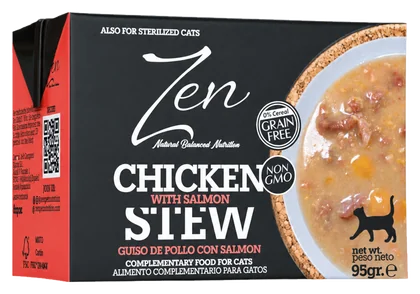 Envase de Zen Stew de pollo con salmón, 95 g