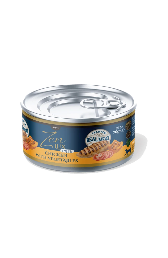 Can of Zen Lux Chicken and vegetable pâté for cats