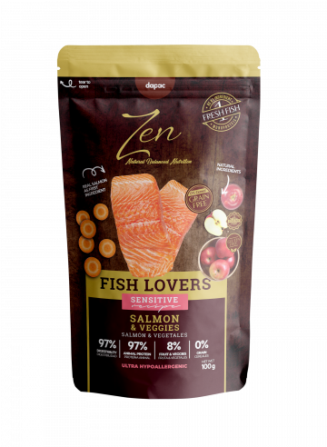 Zen Meat lovers pouches para perros salmón y vegetales