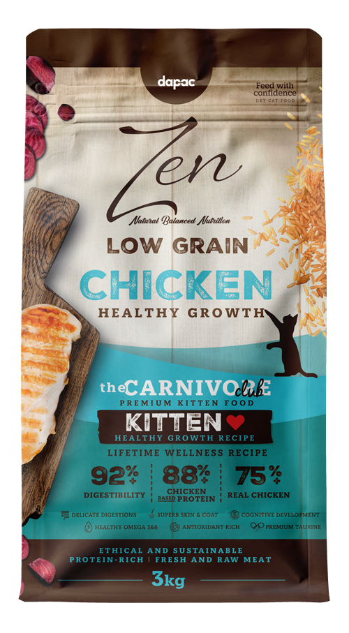 Zen Cat Low Grain kitten. alimento completo para gatitos desde los 2 hasta los 12 meses de edad