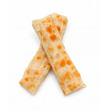 Chips de colágeno con calabaza para perros snack crujiente y digestivo natural.