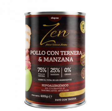 Zen paté hipoalergénico Pollo con ternera y manzana