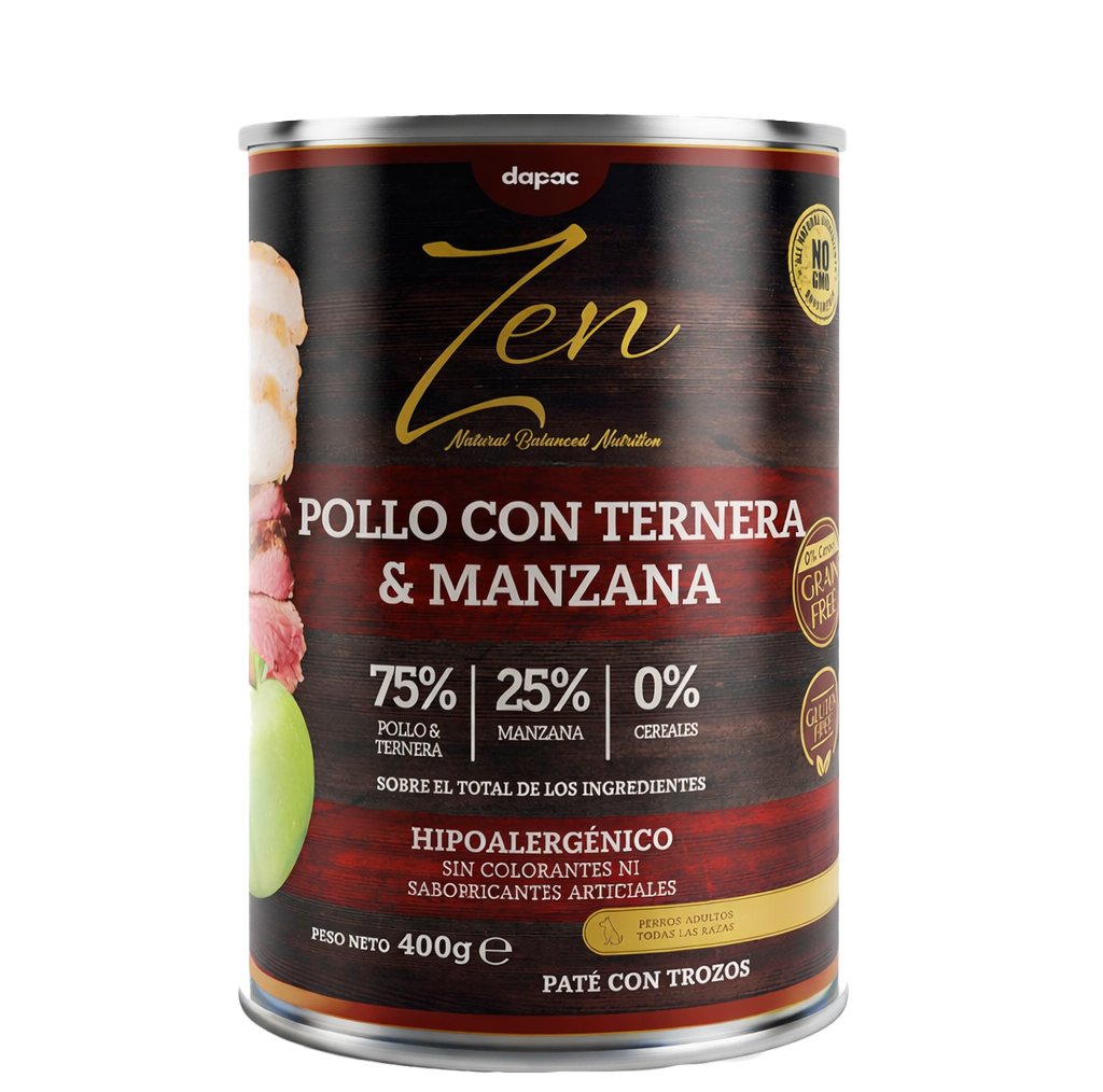 Zen paté hipoalergénico Pollo con ternera y manzana